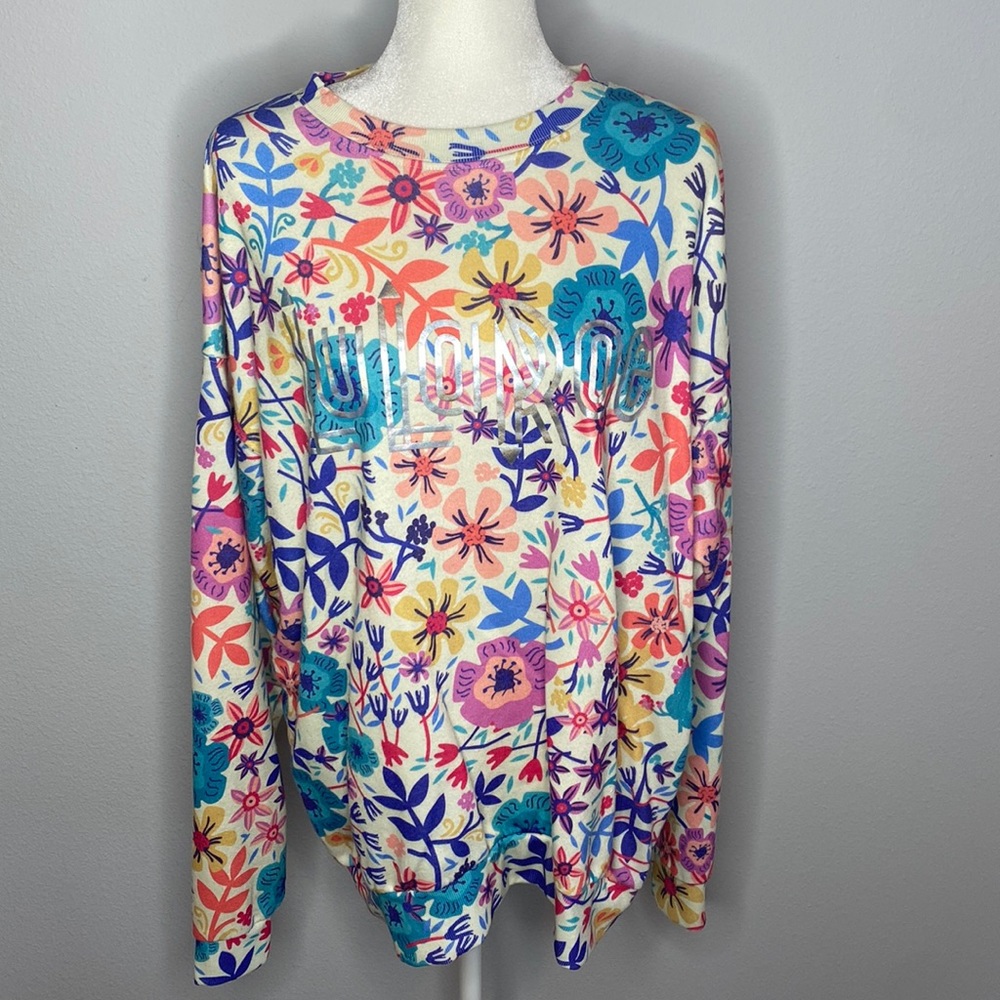 LuLaRoe floral crew neck sweatshirt